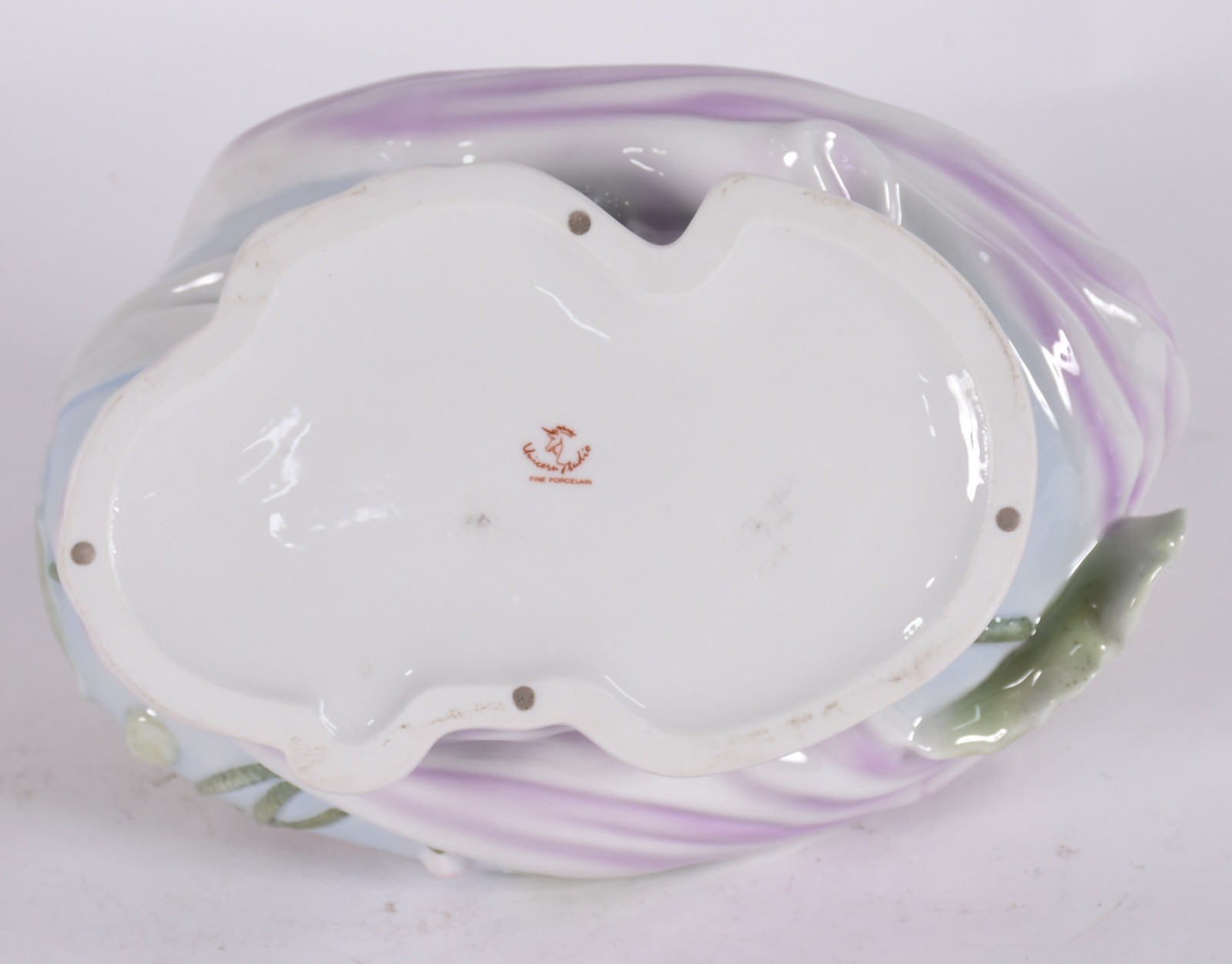 Centro de mesa de porcelana policromada estilo Art Nouveau com... - foto 5 de 6