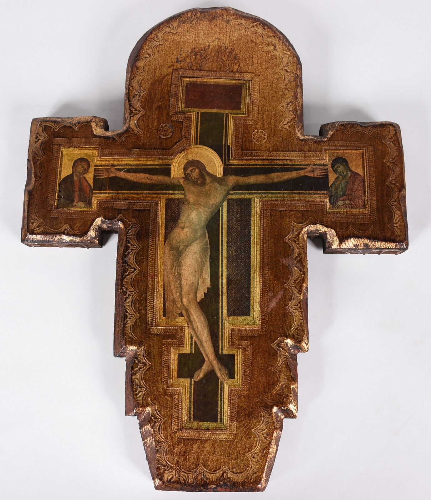 Icone de madeira com figura de Cristo em policromia. - foto 1 de 5