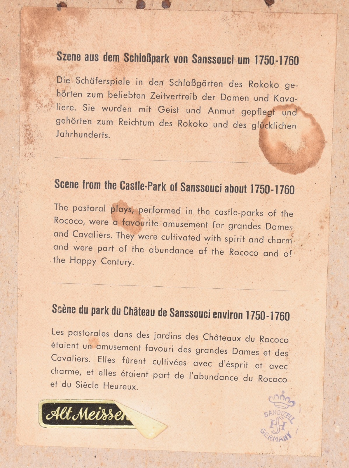 Par de placas de biscuit alemão com cenas românticas (fios de cabelo... - foto 5 de 10