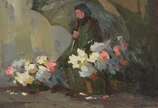 Paulo Marinho (1944), Vendedor de Flores - Óleo sobre tela.
