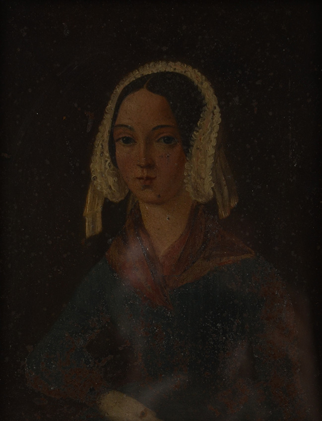 Quadro representando Figura Feminina - óleo sobre placa de metal... - foto 1 de 2