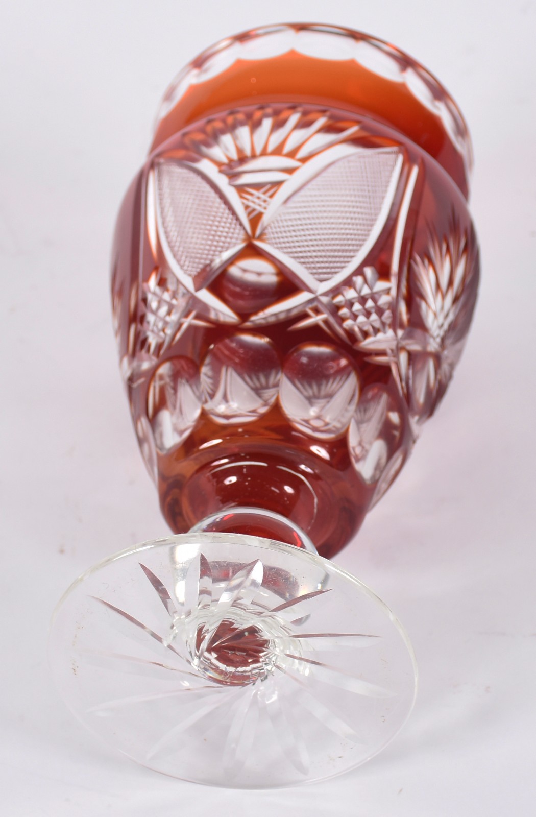 Compoteira de cristal double rubi lapidado. - foto 4 de 4