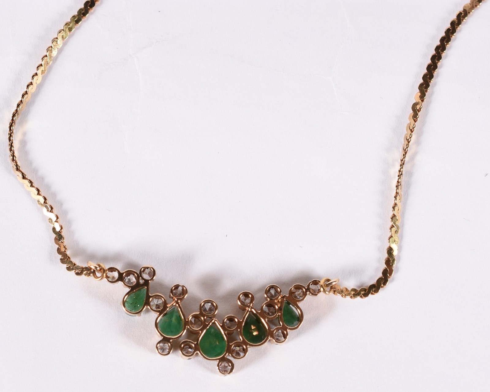 Colar de ouro 18 k contraste 750 com pendente fixo com 18 diamantes... - foto 4 de 4