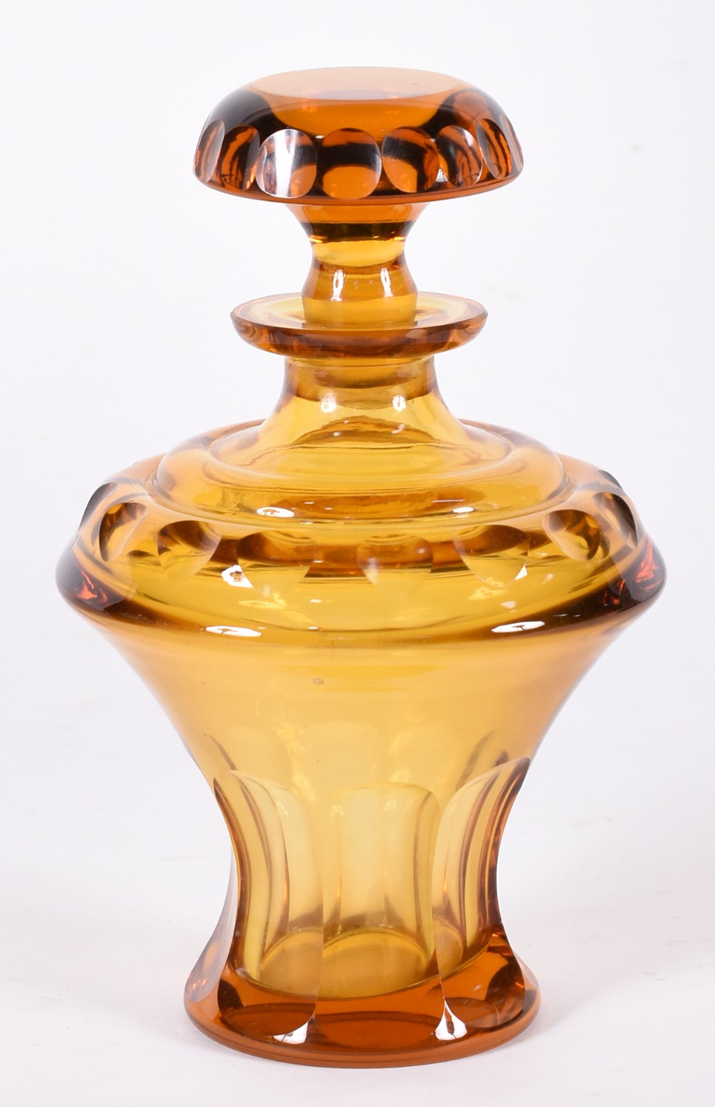 Licoreira de cristal facetado na cor âmbar. - foto 1 de 3
