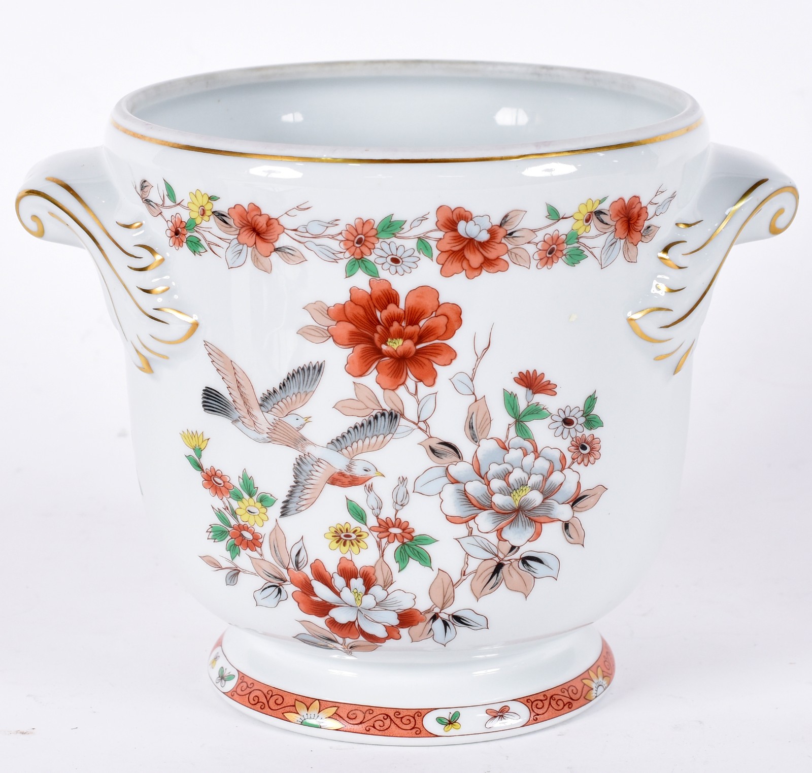 Vaso de porcelana Vista Alegre decoração floral em policromia. - foto 1 de 5