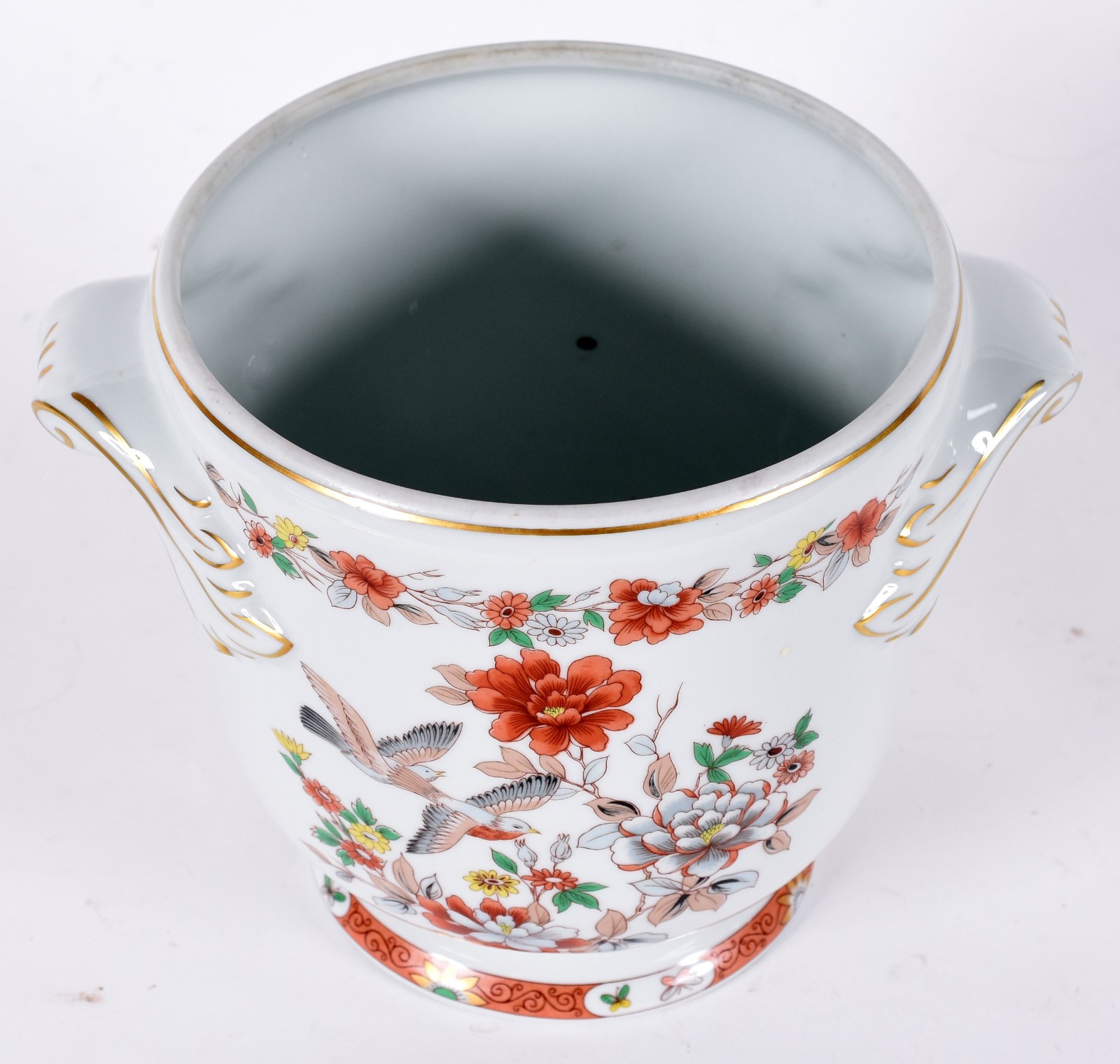 Vaso de porcelana Vista Alegre decoração floral em policromia. - foto 2 de 5