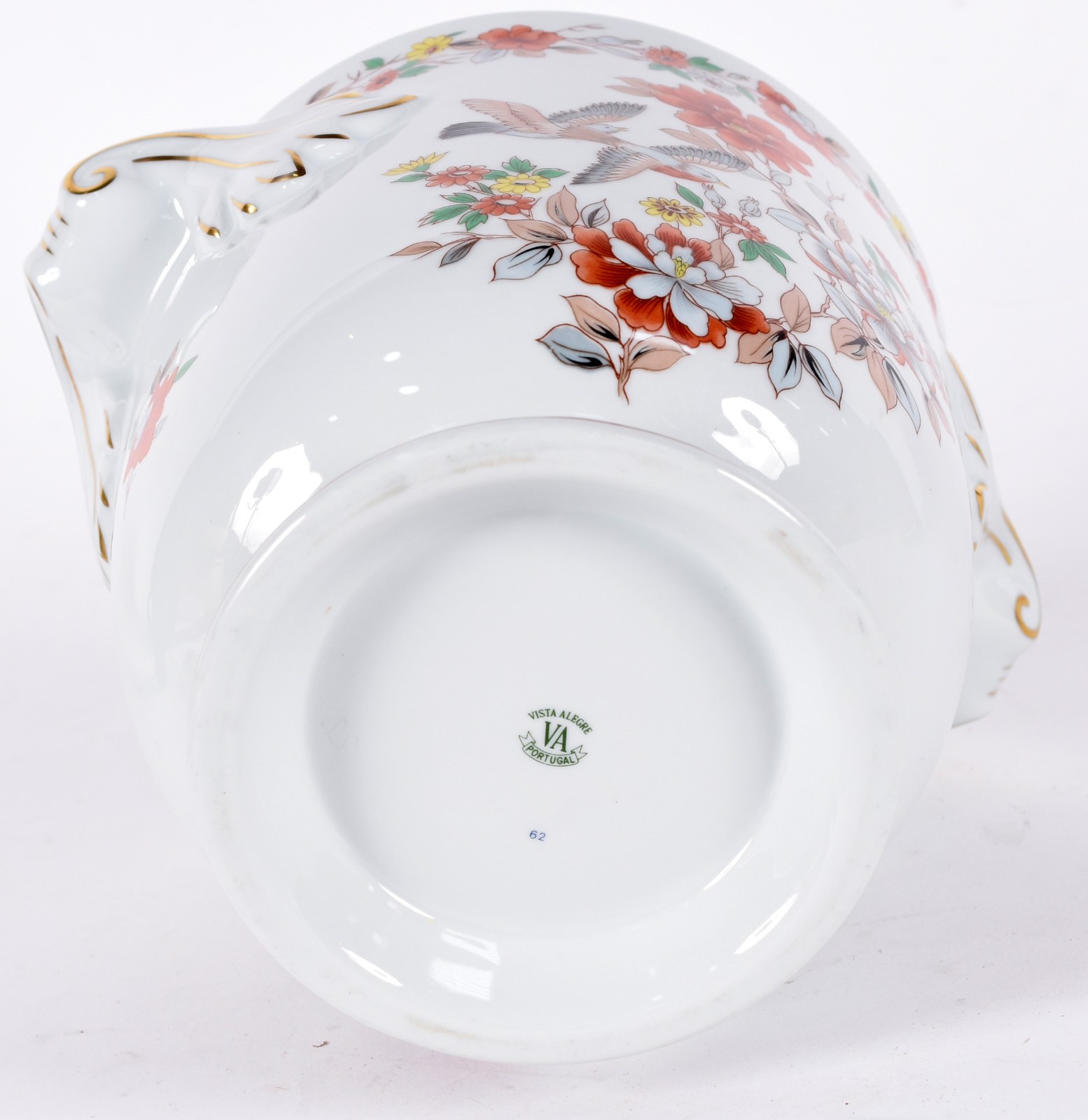 Vaso de porcelana Vista Alegre decoração floral em policromia. - foto 4 de 5