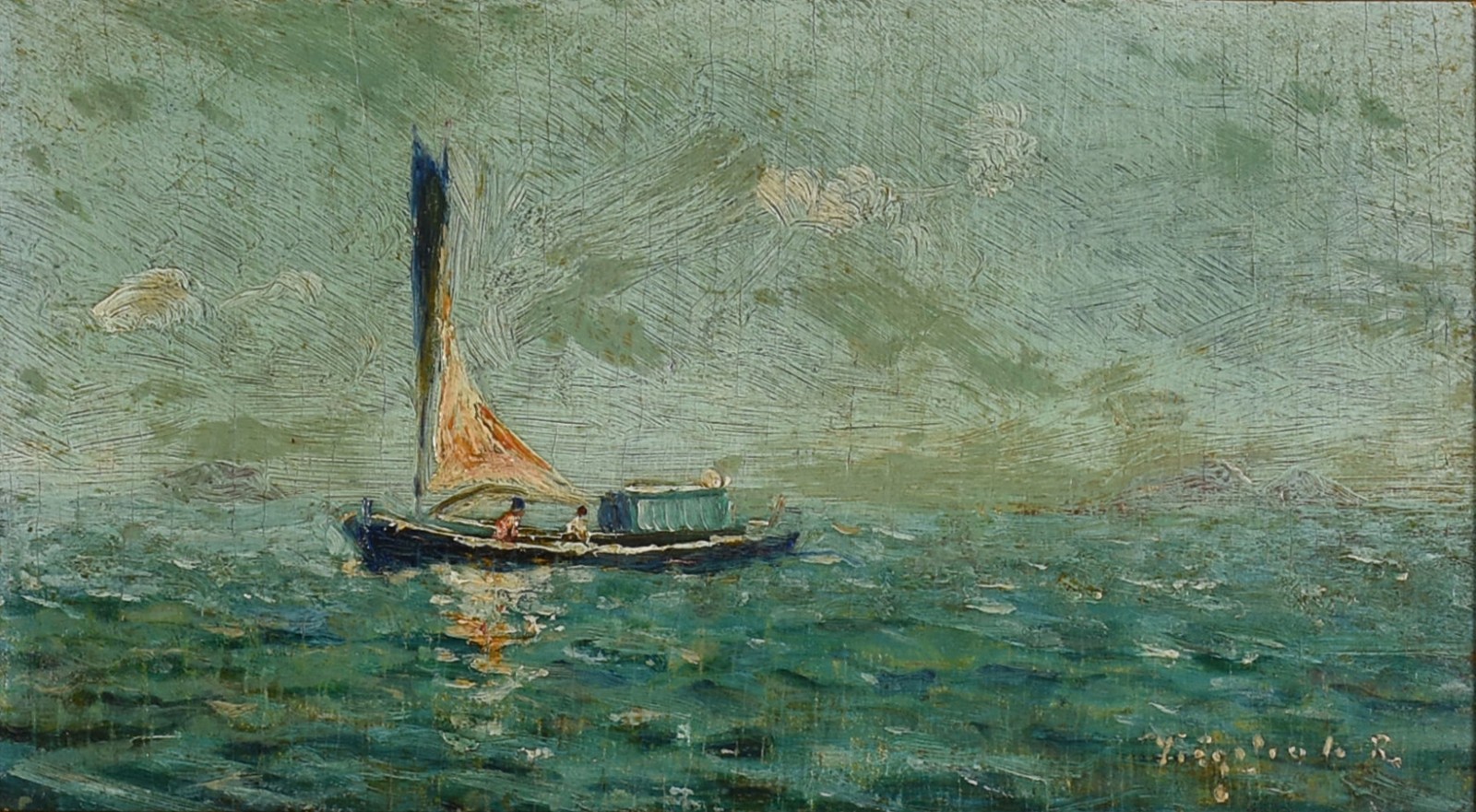 Virgílio Lopes Rodrigues (1863-1944), Marina com Barco a Vela - foto 1 de 4