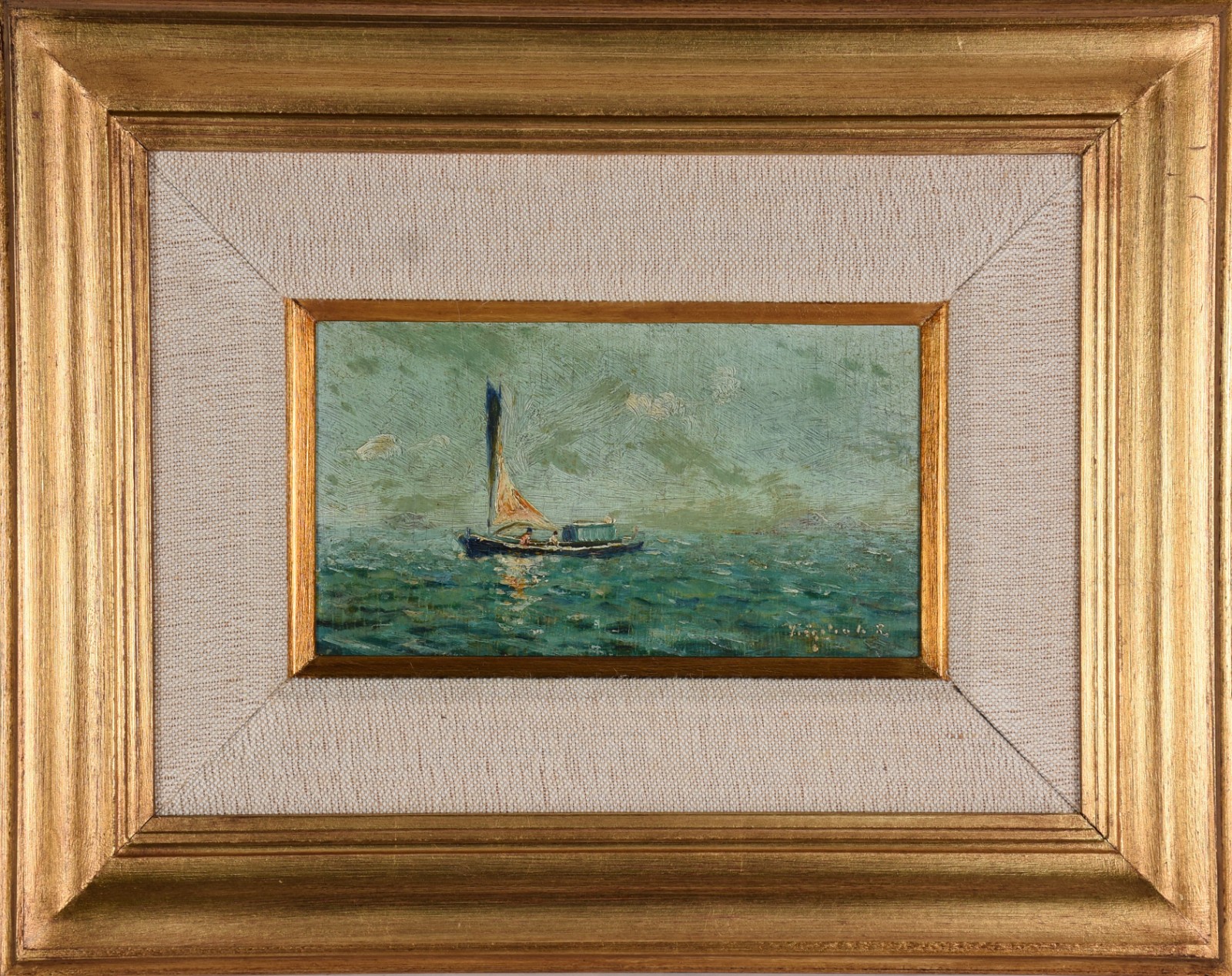 Virgílio Lopes Rodrigues (1863-1944), Marina com Barco a Vela - foto 2 de 4