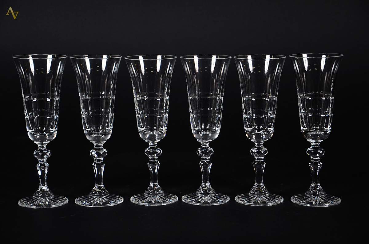 Seis flutes para champagne de cristal - Altura 20 cm cada - foto 1 de 2