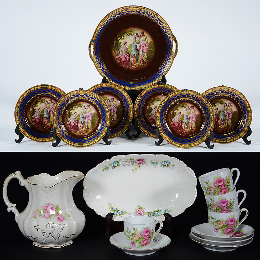 Conjunto com 12 peças, sendo: 7 peças de porcelana Royal Epiag...