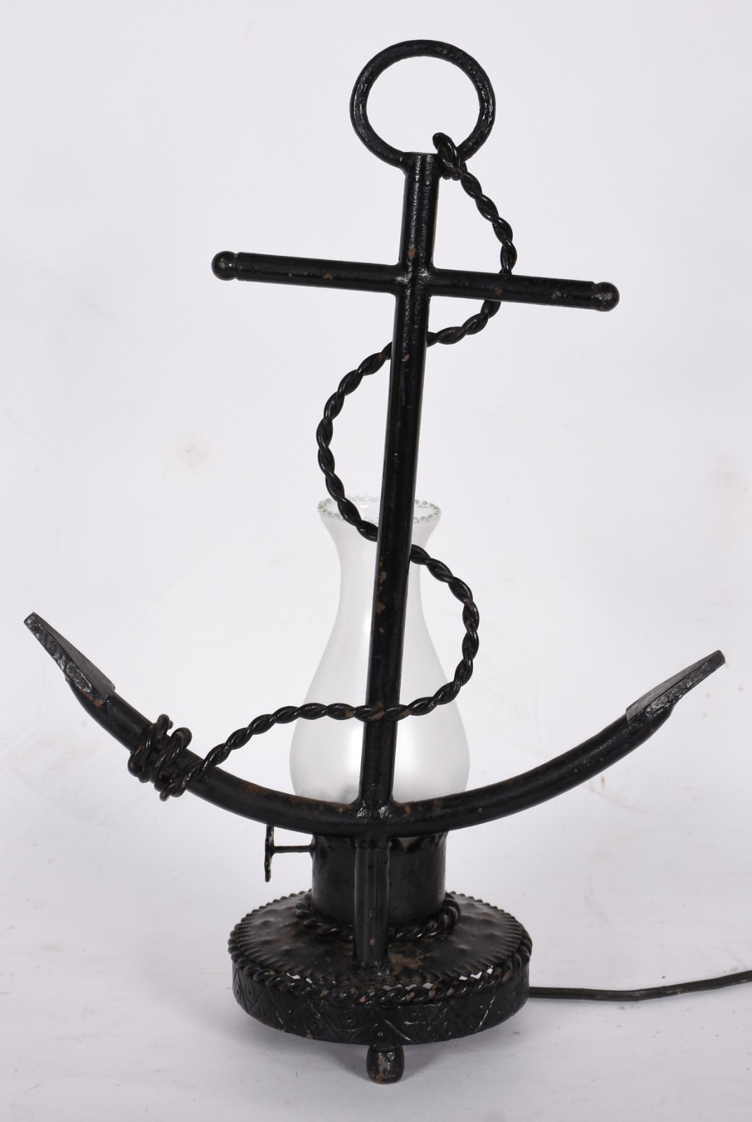 Luminária de metal feitio âncora com manga (ferro com desgastes). - foto 2 de 4