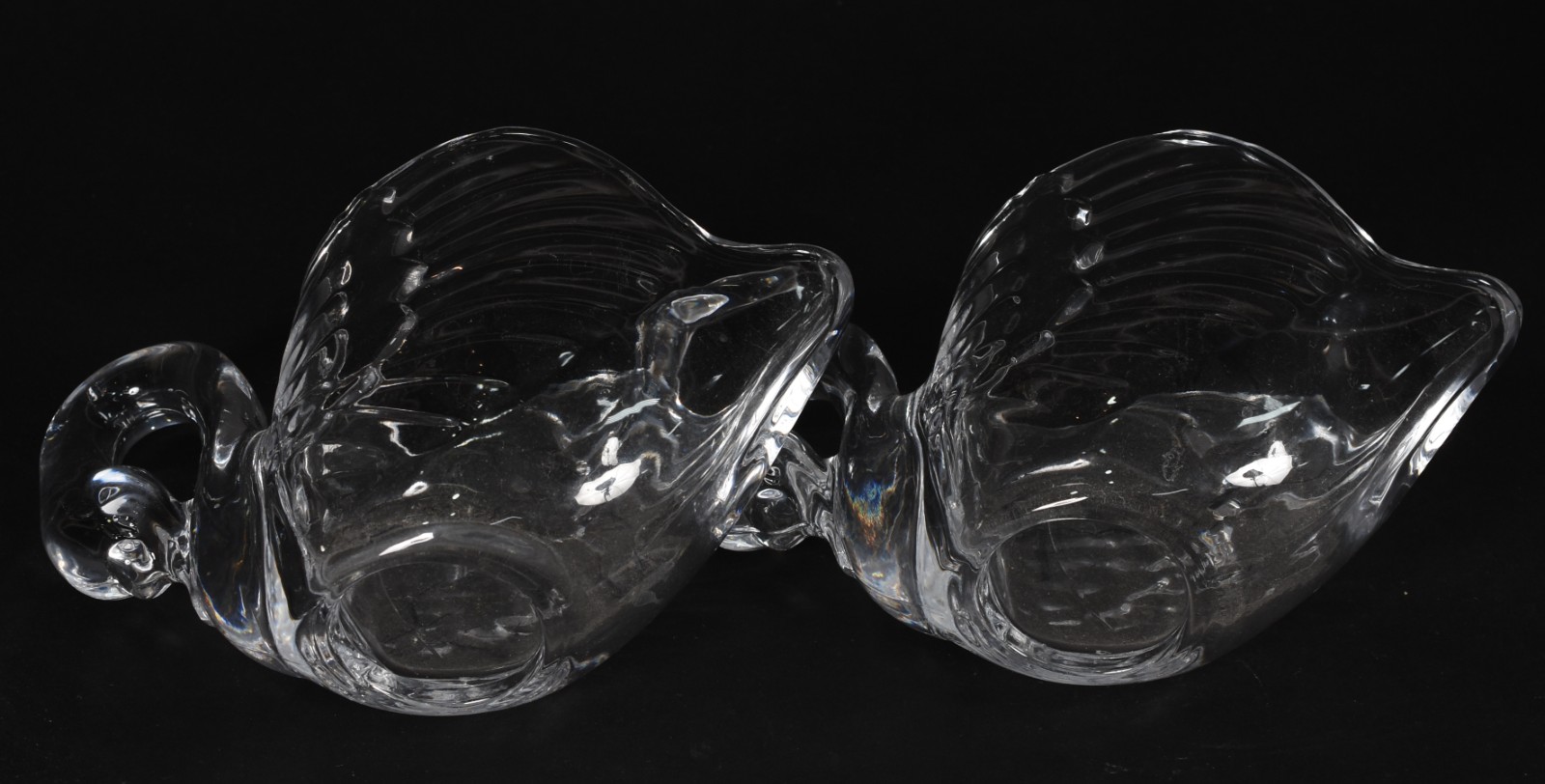 Par de cestas em demi cristal feitio cisne. - foto 4 de 4