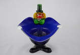Baleiro na forma de palhaço de murano azul, alt... - Baleiro na forma de palhaço de murano azul, altura 24 cm.
