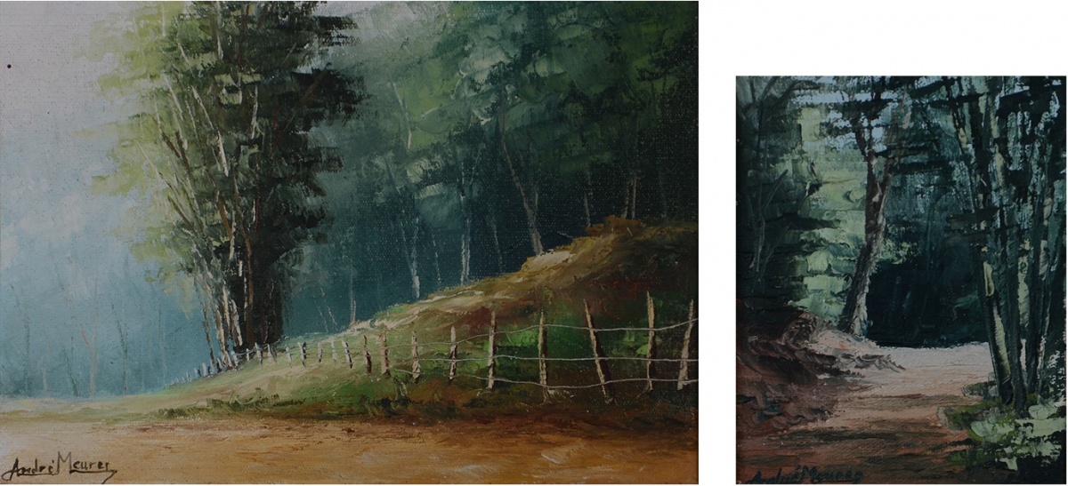 ANDRÉ MEURER - Dois quadros - Paisagens - ost - 19 x 27 (chassi no... - foto 1 de 3