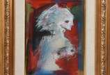 Júlio Vieira (1933-1999), Figura - Óleo sobre eucatex - datado 1984.