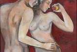 Sérgio Martinolli (1938), Nú - Óleo sobre tela (moldura com cupim).