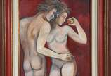 Sérgio Martinolli (1938), Nú - Óleo sobre tela (moldura com cupim).