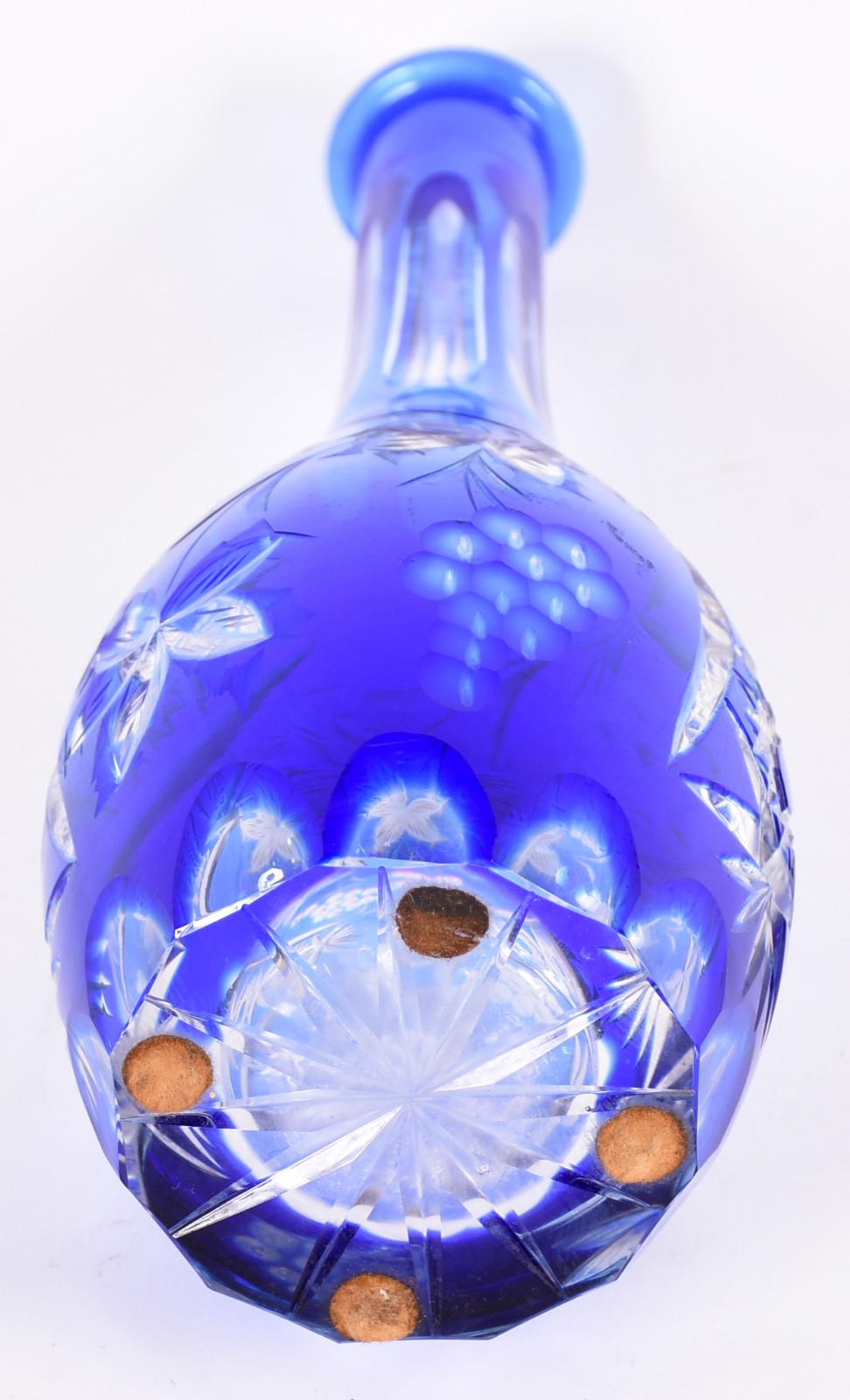 Garrafa de cristal azul double lapidada. - foto 4 de 4