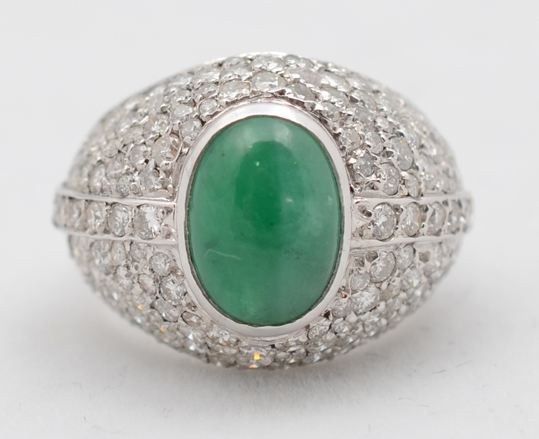 Anel em ouro branco 18 k com aproximadamente 4 ct de brilhantes... - foto 2 de 2