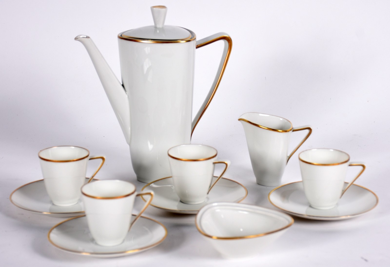 Serviço de café de porcelana alemã da Bavaria, na cor branca com... - foto 1 de 5