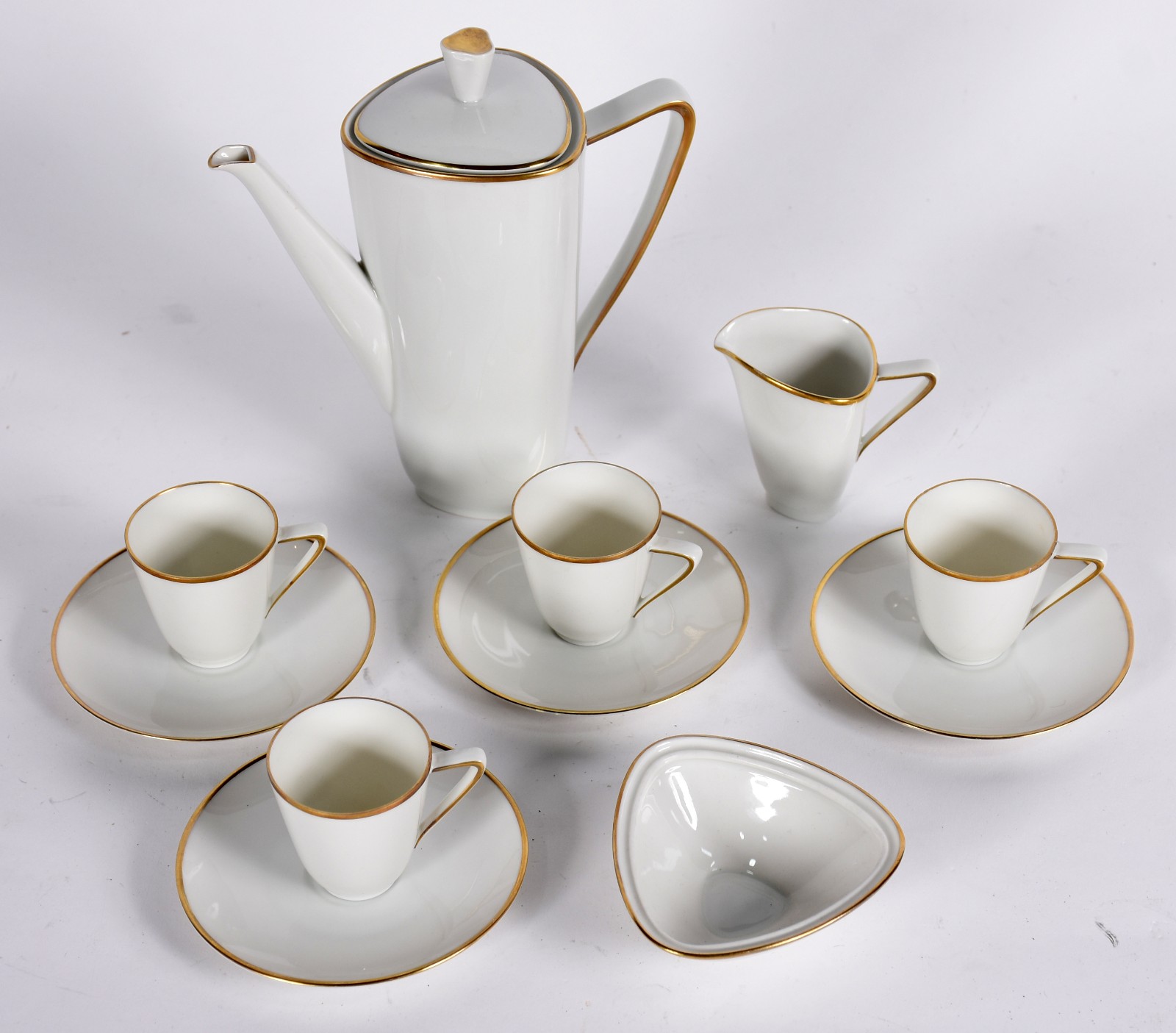 Serviço de café de porcelana alemã da Bavaria, na cor branca com... - foto 2 de 5