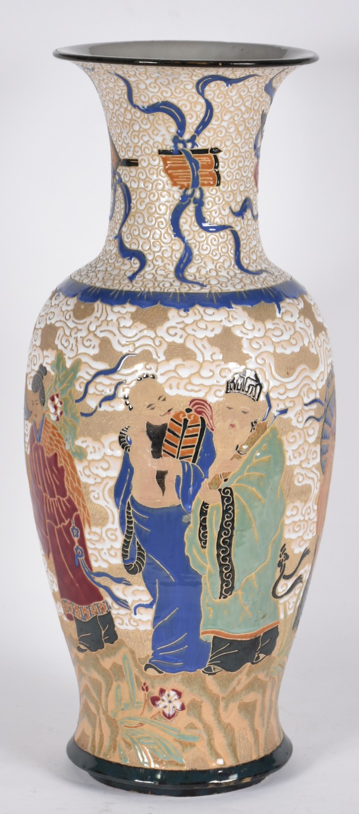 Grande vaso de porcelana Oriental com figuras em policromia. - foto 3 de 4