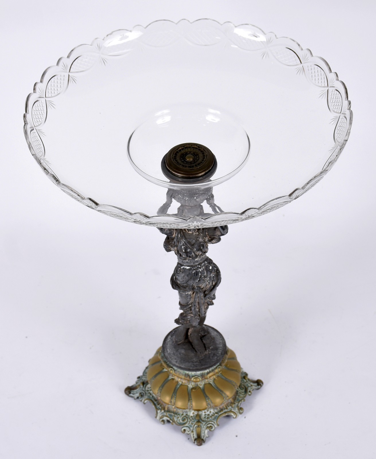 Fruteira com base de petit bronze representando figura feminina... - foto 2 de 4