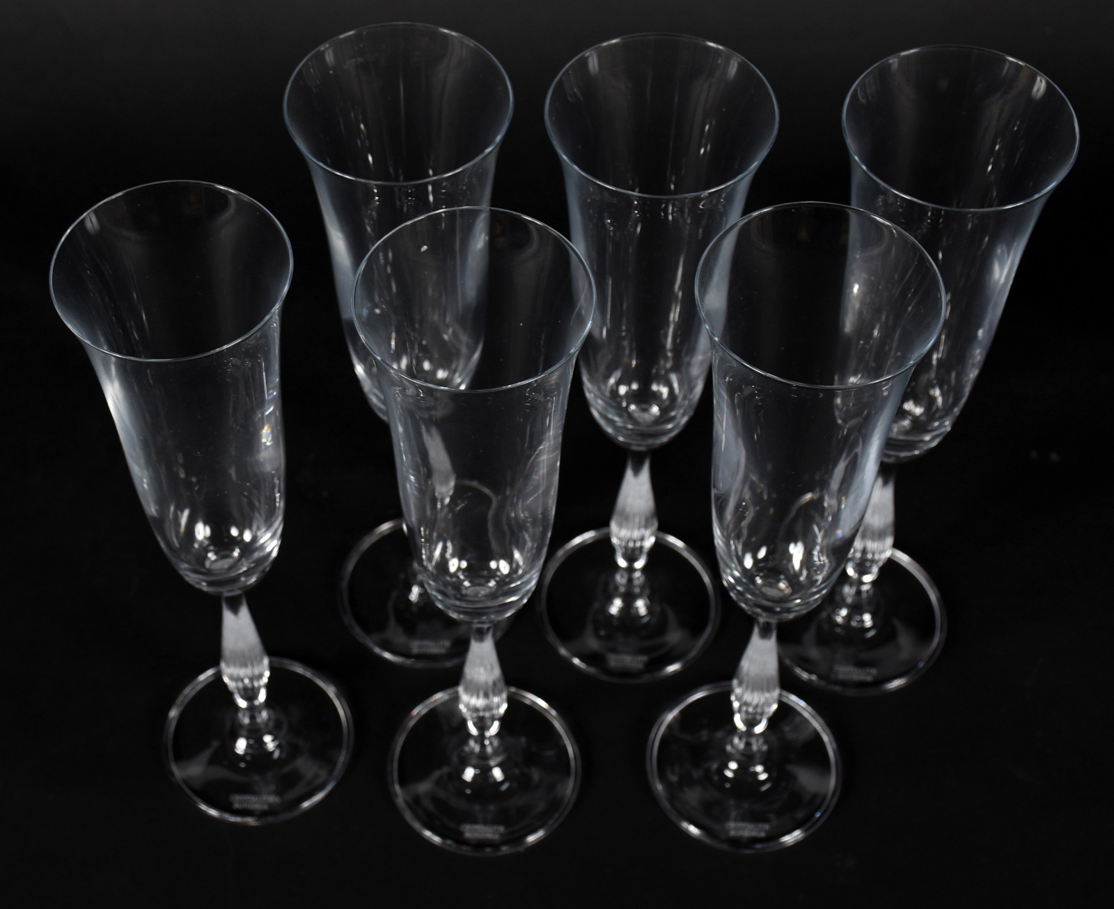 Seis flutes para champagne de cristal. - foto 2 de 4