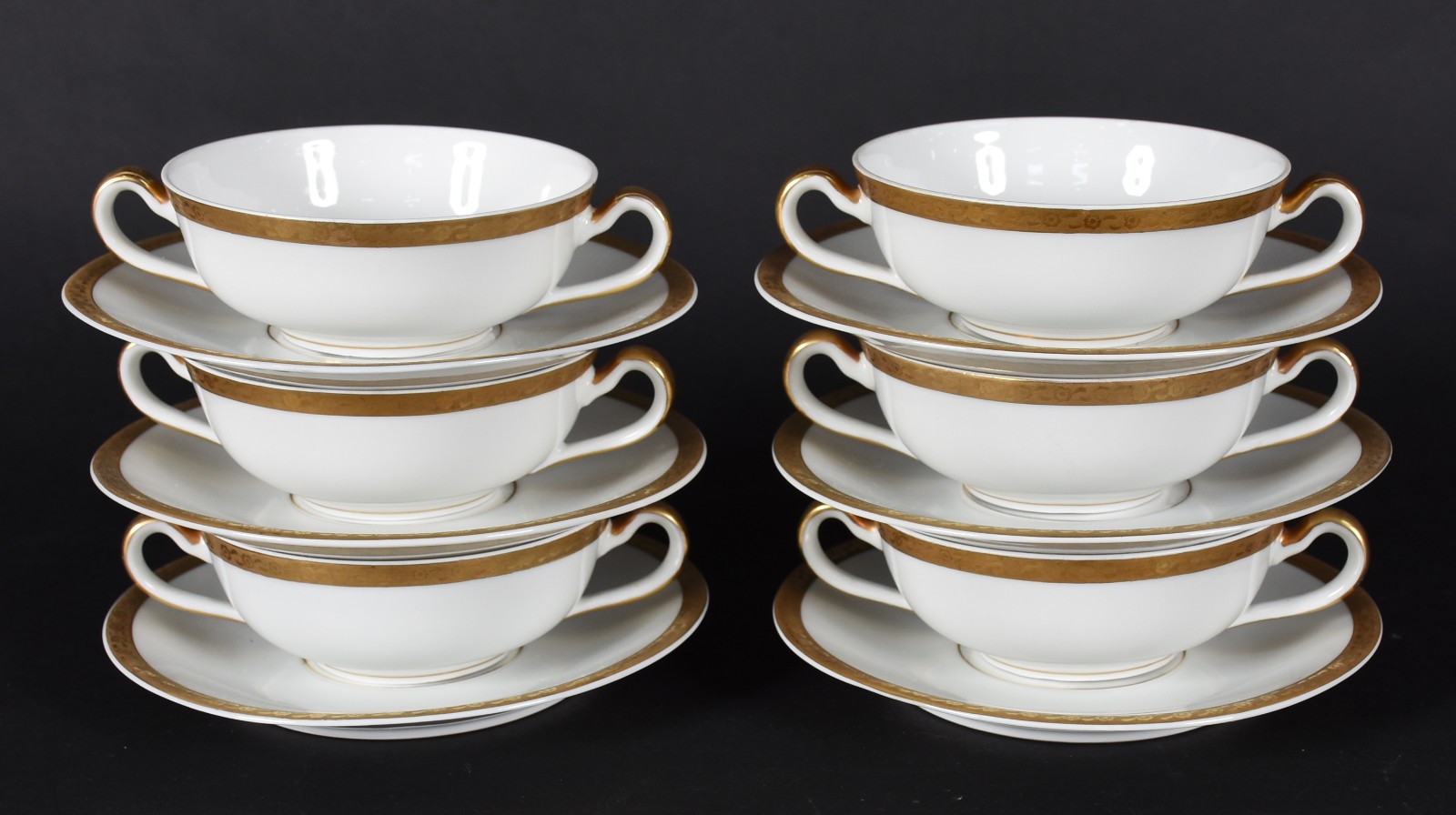 Seis taças para consomé com pires de porcelana portuguesa Vista... - foto 4 de 4
