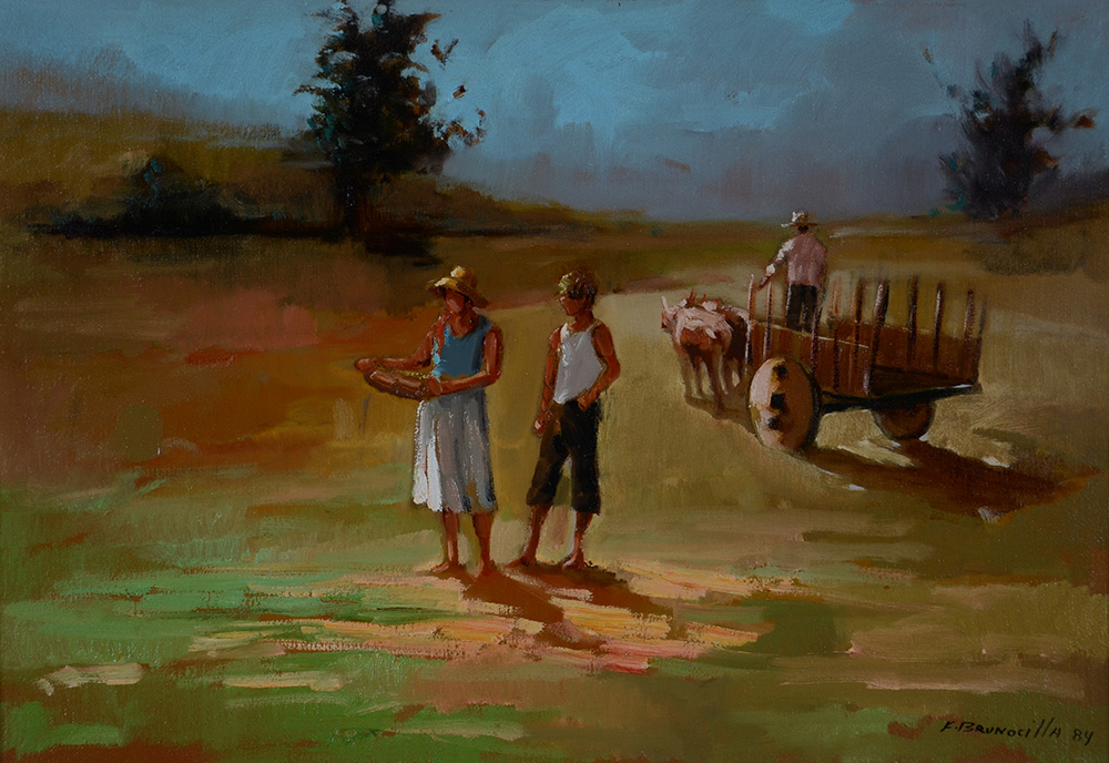 BRUNOCILLA - Figura com carro de boi - ost - 33 x 55 - foto 1 de 2