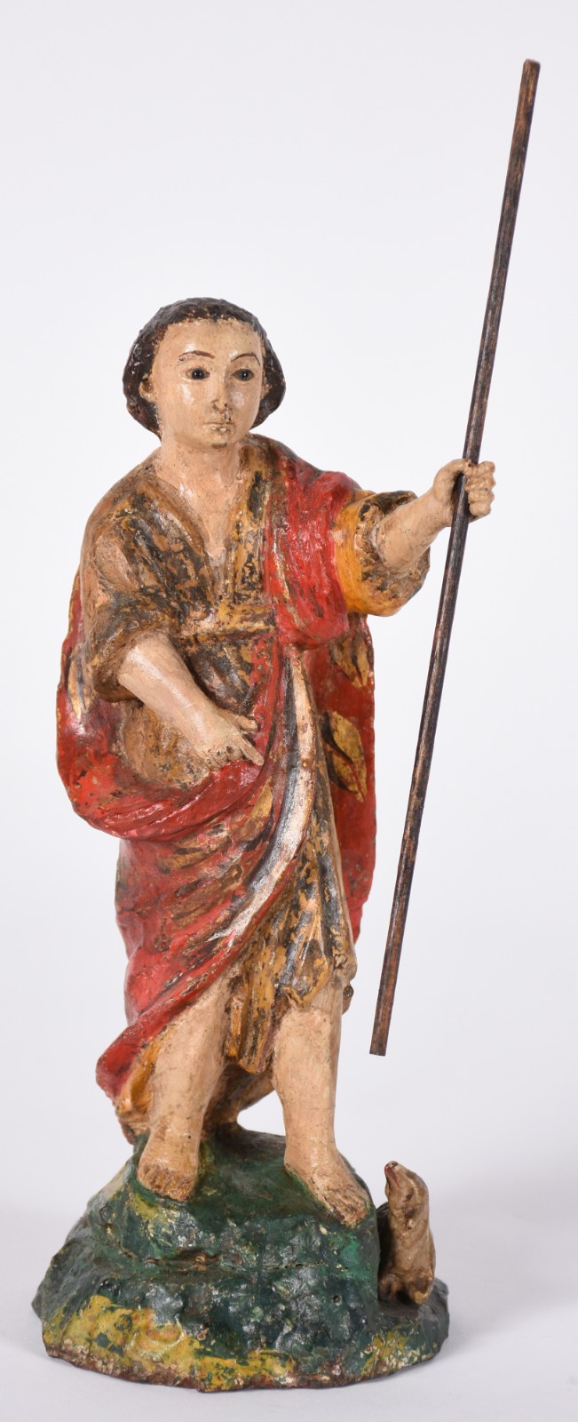 São João Batista - Antiga imagem de madeira policromada, século XVIII. - foto 1 de 6