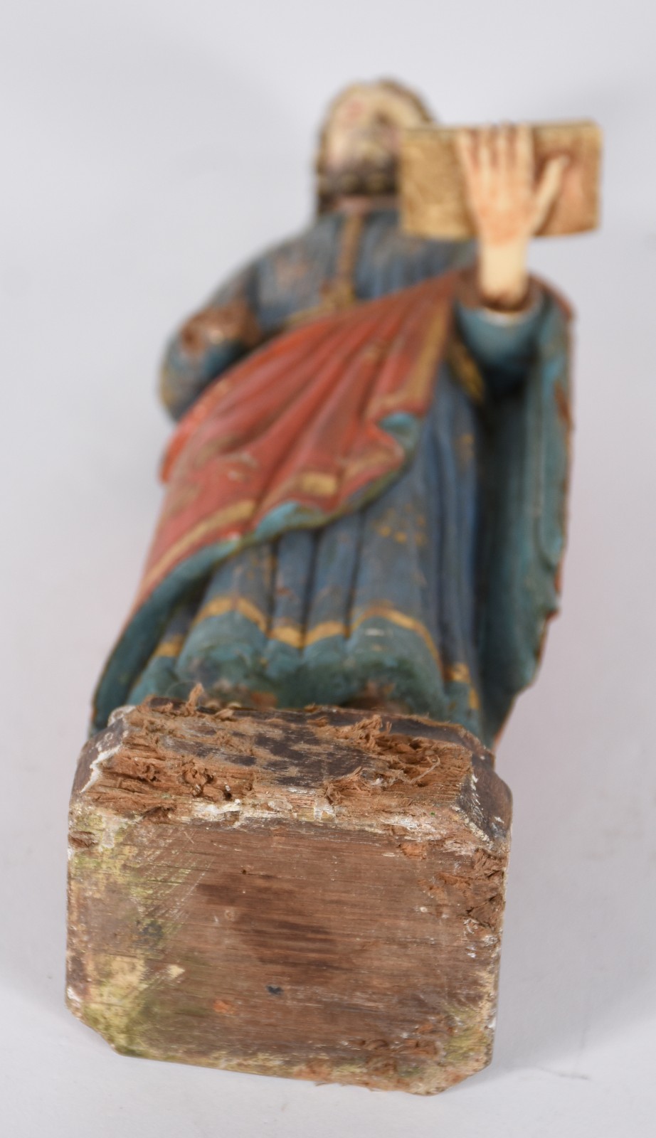 Antiga imagem de madeira com pés, rosto e mão de marfim (faltando uma... - foto 5 de 5