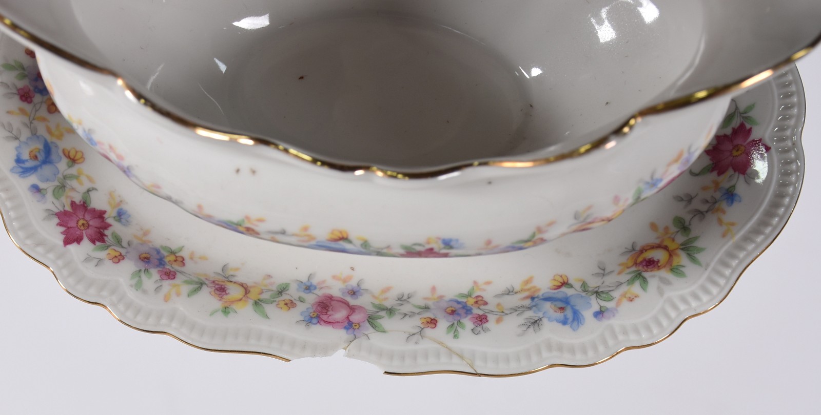 Aparelho de jantar de porcelana da Bavaria na cor branca com flores... - foto 4 de 6