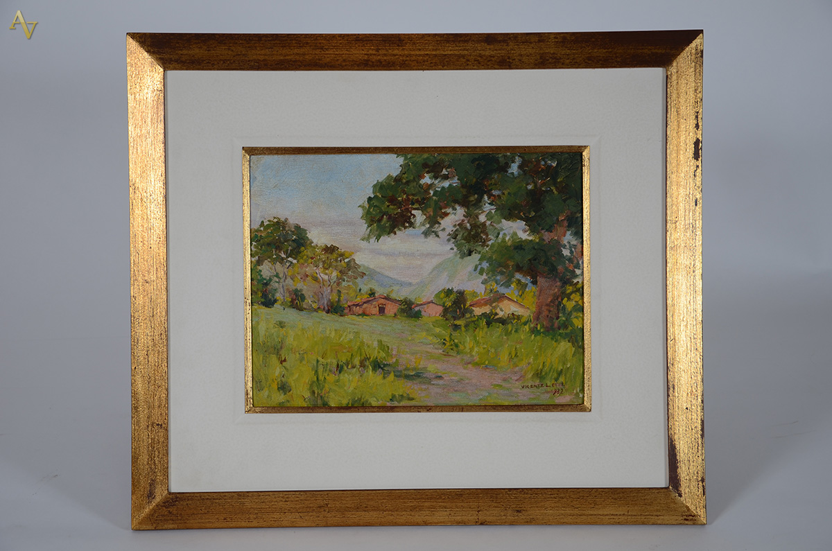 VICENTE LEITE - Paisagem - datada 1932 - ostce - 27 x 35 - foto 2 de 2