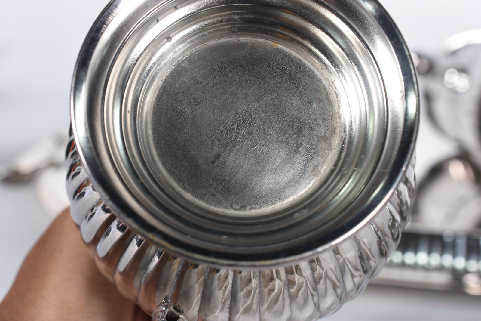 Baixela para chá e café de metal prateado composto de 4 peças... - foto 7 de 7