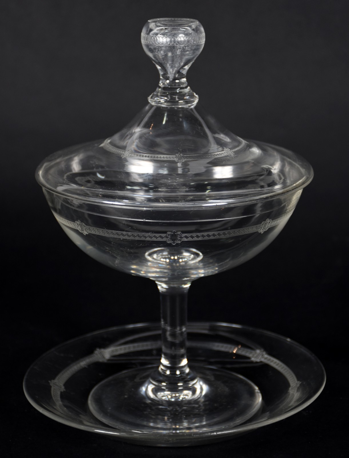 Compoteira de cristal frances Saint Louis com presentoir, guirlandas... - foto 1 de 4