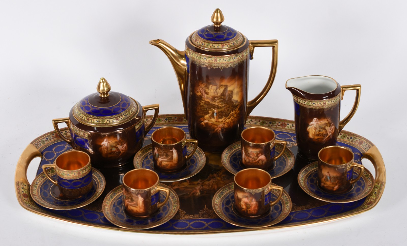 Serviço de café de porcelana da Bohemia composto de 6 xícaras com... - foto 1 de 5