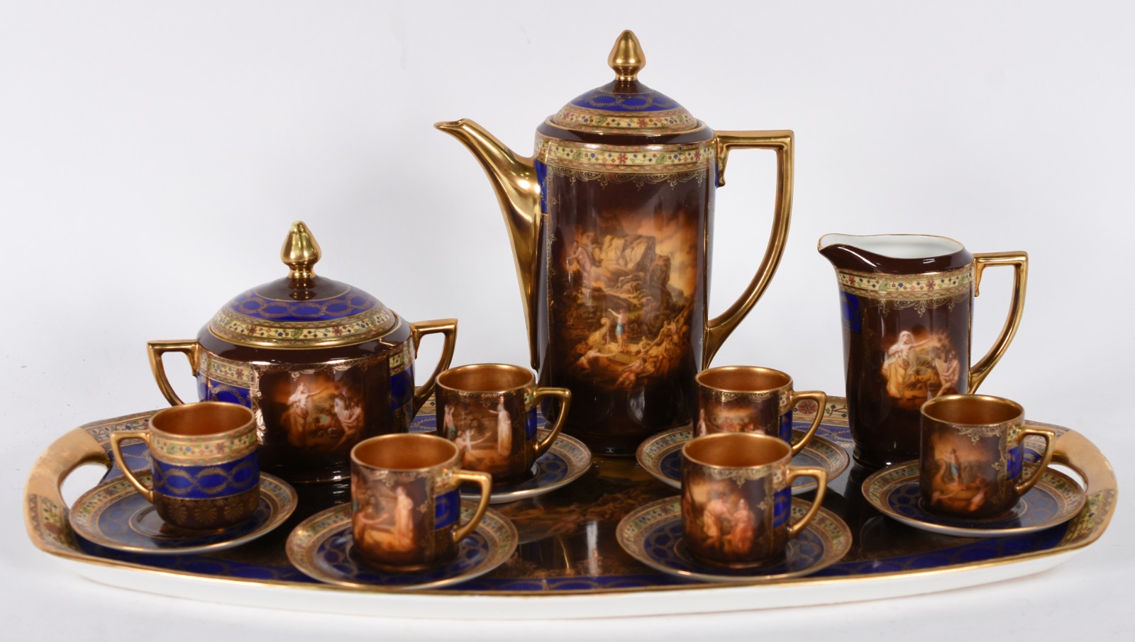 Serviço de café de porcelana da Bohemia composto de 6 xícaras com... - foto 2 de 5
