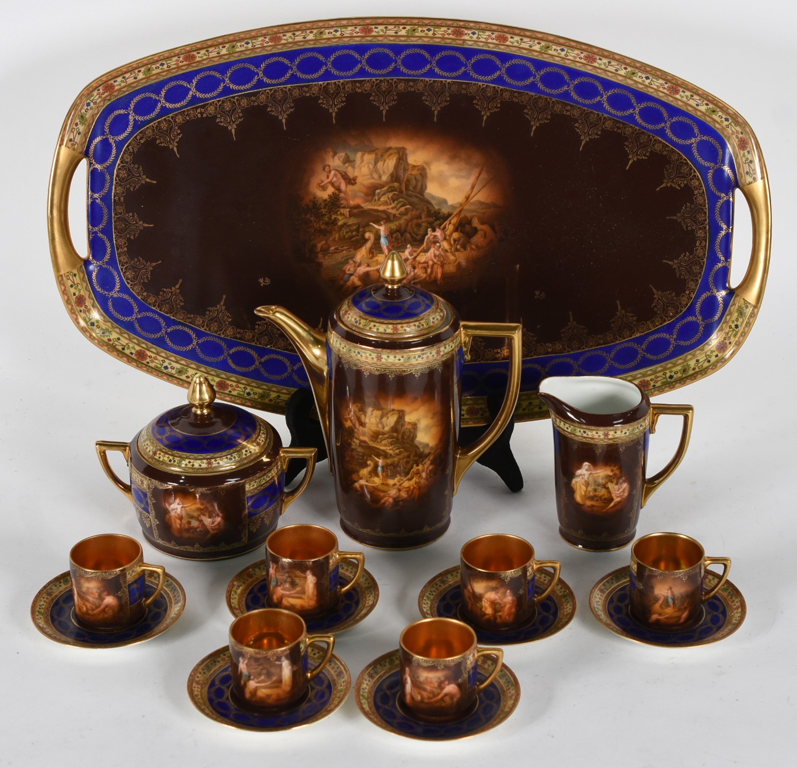 Serviço de café de porcelana da Bohemia composto de 6 xícaras com... - foto 3 de 5