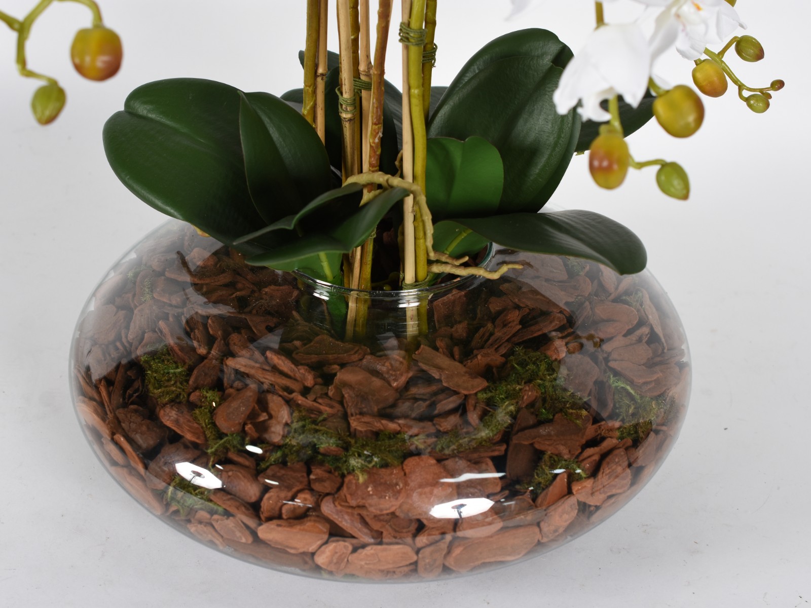 Composição de orquídeas permanentes em bowl de vidro. - foto 3 de 3