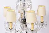 Lustre de cristal para 5 luzes, pingentes lapid... - Lustre de cristal para 5 luzes, pingentes lapidados.