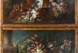FRANCESCO LAVAGNA (1684/1724), Natureza morta - Par de naturezas mortas - Óleo sobre tela - Um dos exemplares está assinado no canto inferior esquerdo e mede 0. 98 m. x 1. 25 m. O outro exemplar est