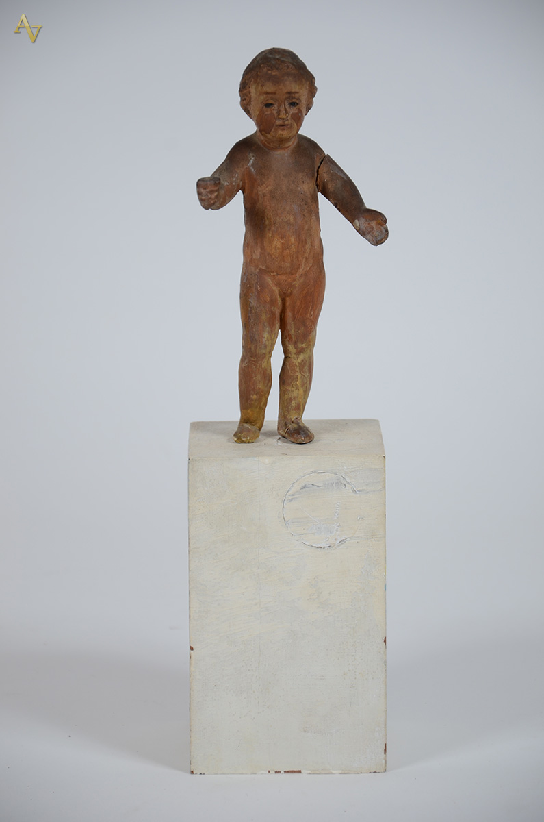 Menino Jesus - Antiga imagem de madeira, 32 cm