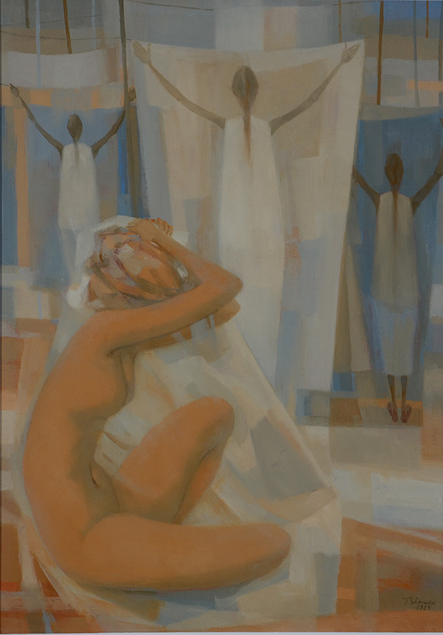 BIANCO, Enrico - Nú com lavadeiras - ose - 70 x 50 datado 1989 - foto 1 de 2