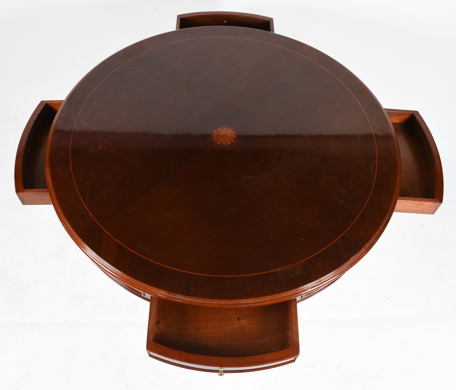 Conjunto de Mesa de madeira nobre feitio redonda com 4 gavetinhas... - foto 3 de 6