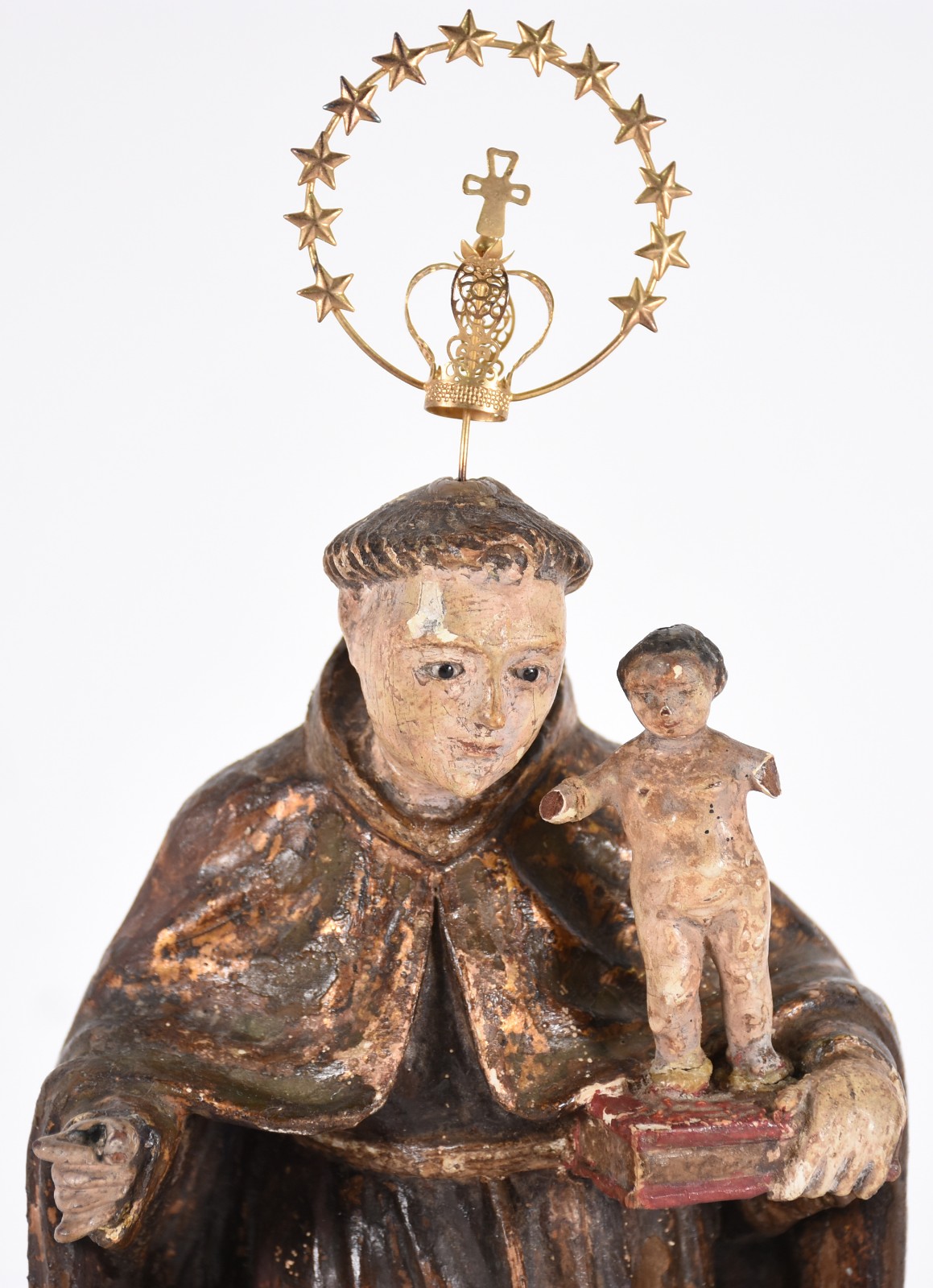 Santo Antonio com menino (solto) - Antiga imagem de madeira... - foto 4 de 5