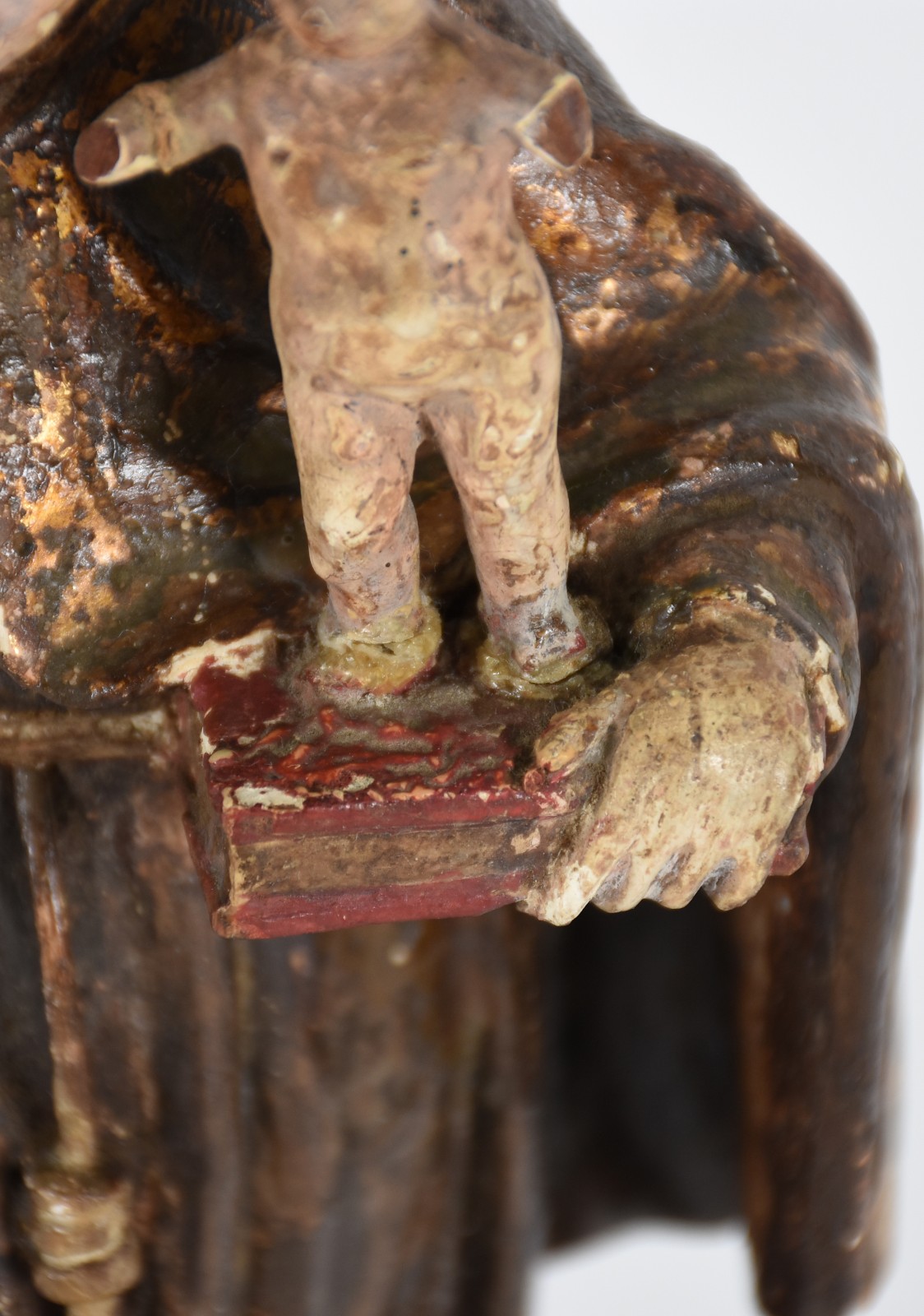 Santo Antonio com menino (solto) - Antiga imagem de madeira... - foto 5 de 5
