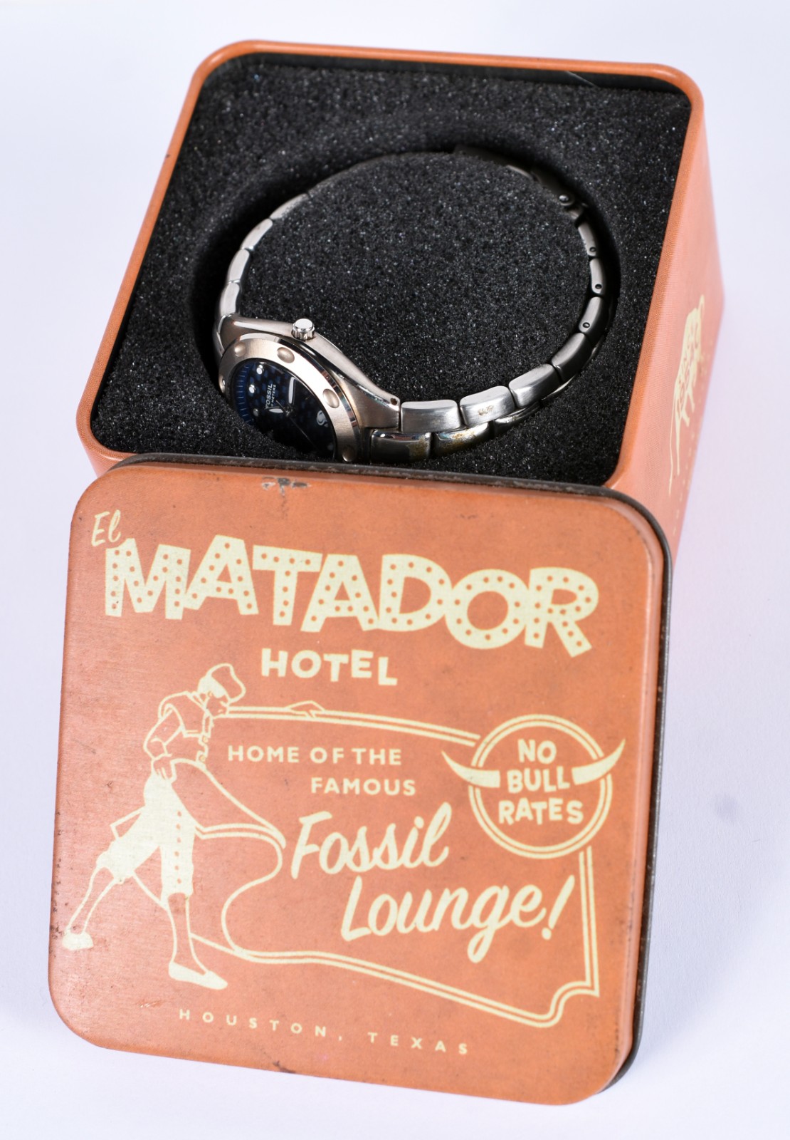 Relógio FOSSIL femino, pulseira em aço, fundo azul escuro (Por... - foto 5 de 5
