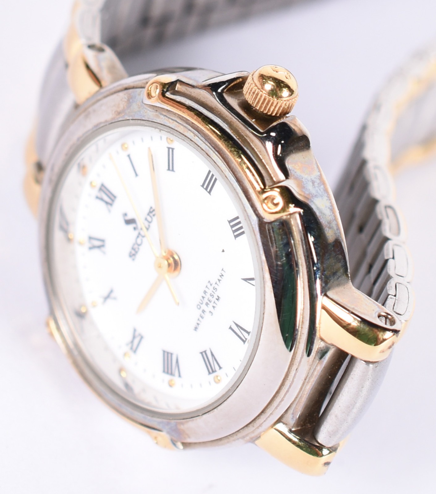 Relógio SECULUS feminino, pulseira em aço fosco e dourados e... - foto 2 de 7